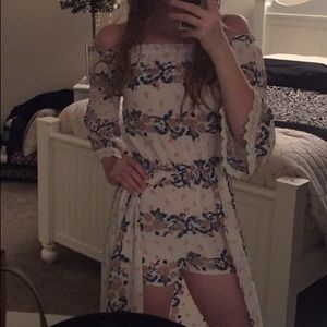 Off the shoulder Romper with Train